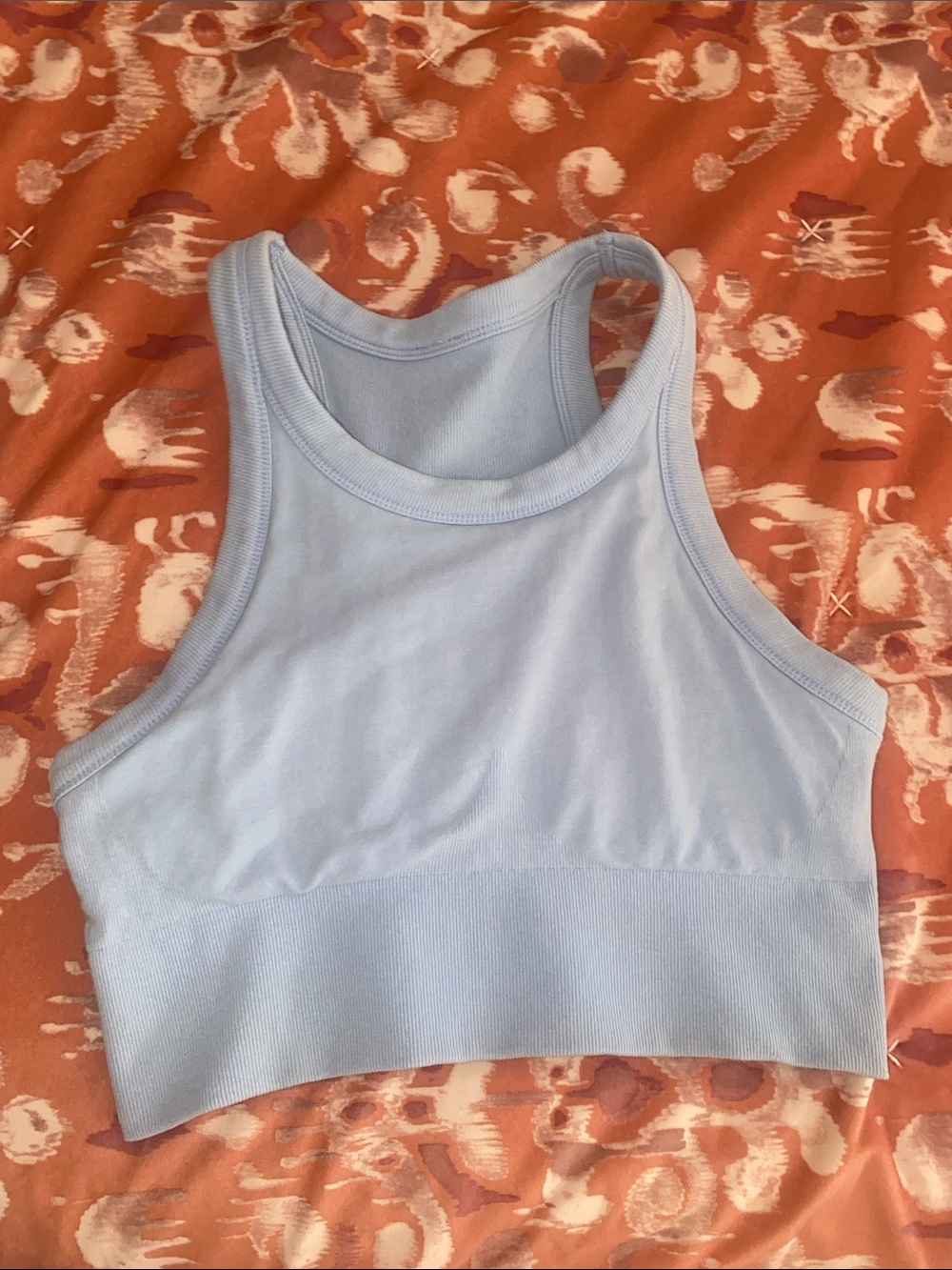 ALO Yoga Light Blue Ribbed Crop Tank - Picture 10 of 11